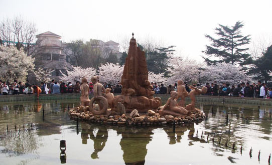 Zhongshan Park in China's coastal city of Qingdao in Shandong Province is considered to have more than 20,000 trees with cherry blossoms. [Photo: sohu.com] 