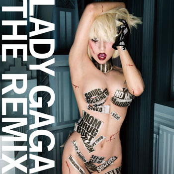 Lady Gaga released her new album 'The Remix' in Japan which will be launched in Chinese mainland in May. Gaga brings new look on the album's cover, wears nothing but pieces of newspaper.