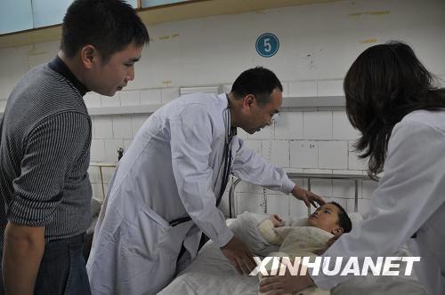The sickened child in the Chenzhou Municipal Hospital of Traditional Chinese Medicine.