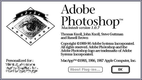 The first version of Photoshop