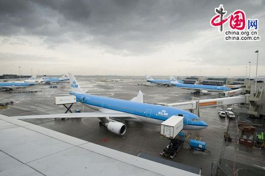 An Airbus A330 at Amsterdam International Airport, Netherlands, the. [CFP]