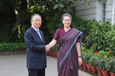 Sonia Gandhi, chairperson of India&apos;s ruling Congress-led United Progress Alliance (UPA), Friday expressed her wish that relations between India and China can be enhanced with common efforts by the two countries.