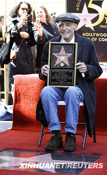 Actor Dennis Hopper, who was honored with the 2,403rd Star on the Hollywood Walk of Fame in Hollywood on March 27. 