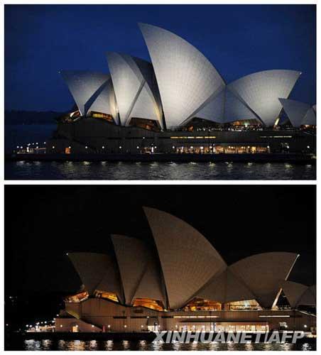 Sydney has joined 4,000 cities plunged into darkness on Saturday night as hundreds of millions of people around the world turned off their lights for Earth Hour. [Xinhua]