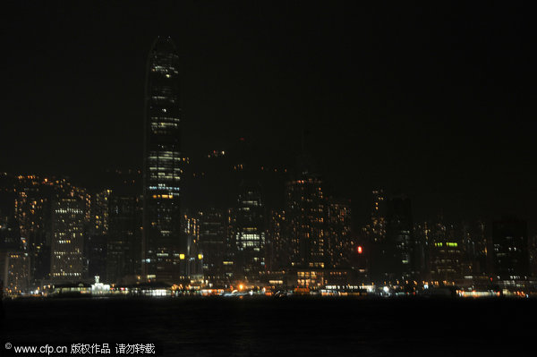 A general view of the Hong Kong as the lights are switched off for Earth Hour on March 27, 2010 in Taipei, Taiwan. The global switch off aims to encourage the reduction of pollution and raise awareness of climate change.