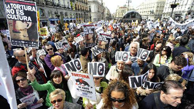 Protestors call for abolition of bullfighting in Madrid