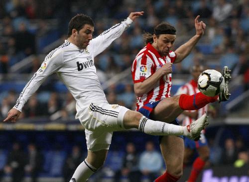 Real defeated local rivals Atletico Madrid by 3-2 in the city of Madrid in spain on March 28, 2010.