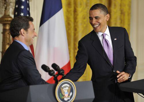 U.S. President Barack Obama (R) and French President Nicolas Sarkozy attend a joint news conference after their meeting in the East Room of the White House in Washington, the United States, March 30, 2010. 