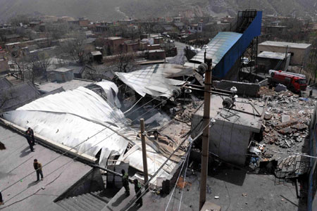 The site of the mine blast. Picture taken on April 1 ,2010.[Xinhua]