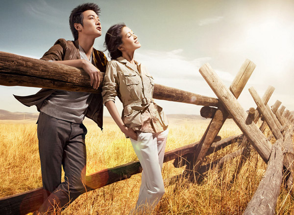 Chinese star couple Lu Yi and Bao Lei pose for a new photo spread. [yule.sohu.com]