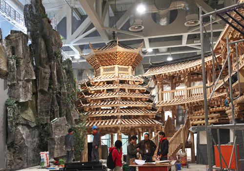 Indoor display of China pavilions at Shanghai Expo