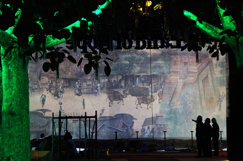 Indoor display of China pavilions at Shanghai Expo