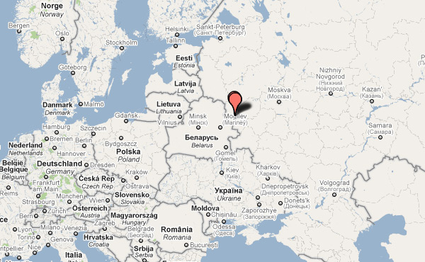 Photo shows the location of Smolensk Airport on the map. A plane carrying Polish President Lech Kaczynski crashed near Smolensk airport in western Russia on Saturday, killing 132 people. [Google Maps]
