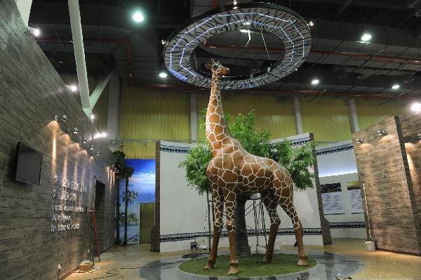 Photo taken on April 10, 2010 shows an inside looking of the Tanzanian Museum in the African Joint Pavilion in the EXPO Park in Shanghai, east China. The joint pavilion, which includes 43 individual museums of african countries, finished its exhibiting arrangement on Tuesday. (Xinhua/Guo Changyao)