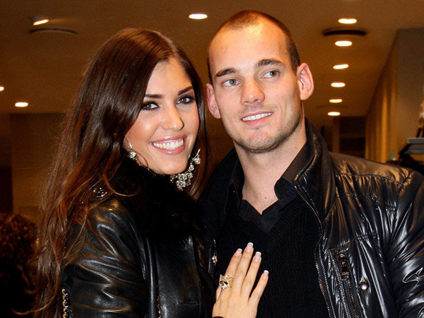 Wesley Sneijder and his ex-wife (Photo Source: bbs.huanqiu.com)