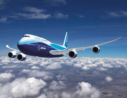 A computer synthesized photo of Boeing's next-generation jet Dreamliner 787