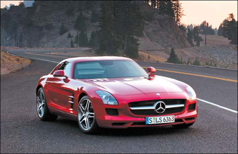 SLS AMG, with a 6.3-liter V8 engine, has a top speed of 317 km/h, and zero to 100km/h acceleration in just 3.8 seconds.