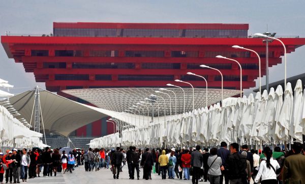 Photo taken on April 24, 2010 shows the the China Pavilion in the World Expo Park in Shanghai, east China. 