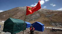 Overlook of tent area in quake-hit Yushu