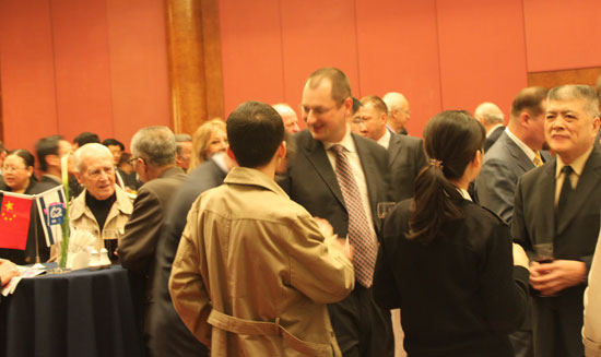 People attend a reception celebrating Israel's 62nd Independence Day and 18 years of Sino-Israel diplomatic relations in Beijing on April 23, 2010. 