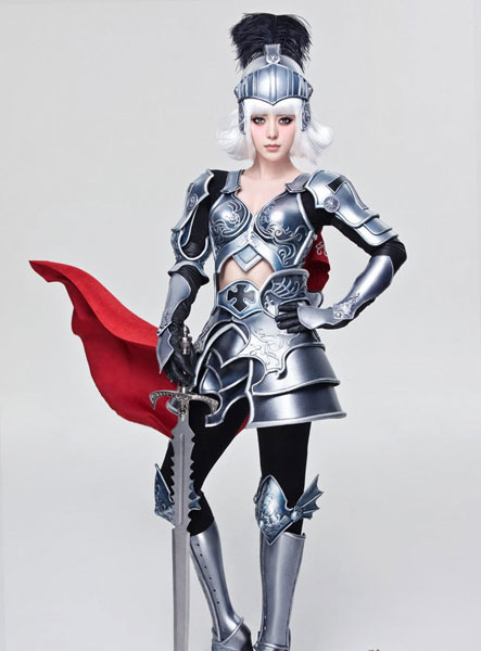 Actress Fan Bingbing poses in armor to endorse a video game in a series of photos. 