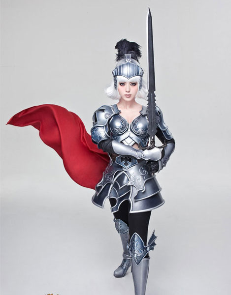 Actress Fan Bingbing poses in armor to endorse a video game in a series of photos.