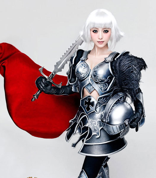 Actress Fan Bingbing poses in armor to endorse a video game in a series of photos. 