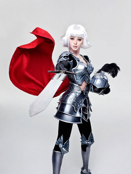 Actress Fan Bingbing poses in armor to endorse a video game in a series of photos. 