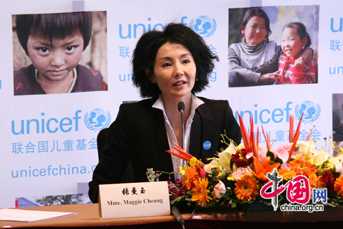 Hong Kong veteran actress Maggie Cheung is appointed as United Nations Children's Fund (UNICEF) ambassador in China in Beijing April 29, 2010. 