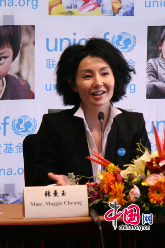 Hong Kong veteran actress Maggie Cheung is appointed as United Nations Children's Fund (UNICEF) ambassador in China in Beijing April 29, 2010. 