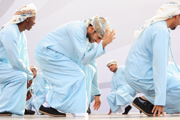 Folk art performance at UAE Pavilion in Expo Park