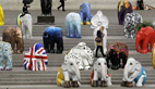 260 elephants take over London's Trafalgar Square