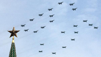 Russian fighter jets rehearse for grand Victory Day parade