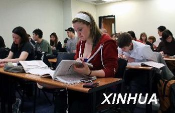 Students study Chinese language in the Confucius Institute at McMaster University in Hamilton, Canada, on March 31, 2010.