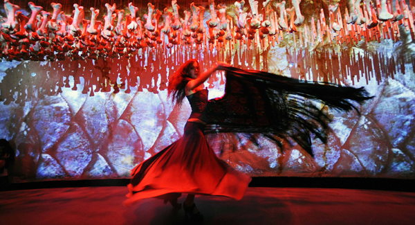 A flamenco dancer performs in the Spain Pavilion at the 2010 World Expo in Shanghai, east China, on May 5, 2010. 