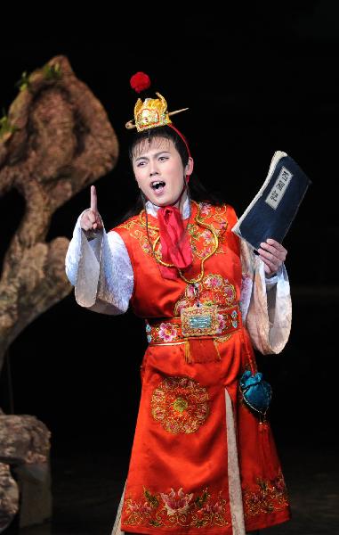 An actor from the Phibada Opera Troupe of the Democratic People's Republic of Korea (DPRK) performs 'A Dream of Red Mansions' in Beijing, capital of China, May 6, 2010. The Phibada Opera Troupe of the DPRK staged in China a Korean adaptation of the Chinese masterpiece 'A Dream of Red Mansions' till May 9.