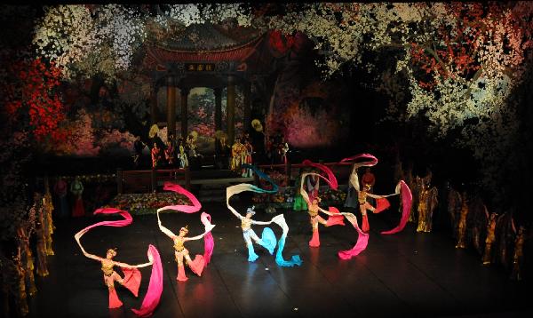 Actors from the Phibada Opera Troupe of the Democratic People's Republic of Korea (DPRK) perform 'A Dream of Red Mansions' in Beijing, capital of China, May 6, 2010. The Phibada Opera Troupe of the DPRK staged in China a Korean adaptation of the Chinese masterpiece 'A Dream of Red Mansions' till May 9.