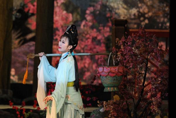 An actress from the Phibada Opera Troupe of the Democratic People's Republic of Korea (DPRK) performs 'A Dream of Red Mansions' in Beijing, capital of China, May 6, 2010. The Phibada Opera Troupe of the DPRK staged in China a Korean adaptation of the Chinese masterpiece 'A Dream of Red Mansions' till May 9. 