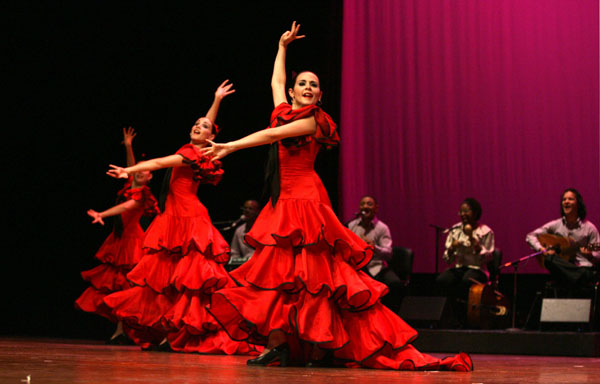 Internationally-acclaimed 'Lizt Alfonso Ballet Ensemble' give a Flamenco performance as part of the 'Doha Capital of Arab Culture 2010' celebrations at Qatar National Theatre in Doha, capital of Qatar, May 7, 2010.