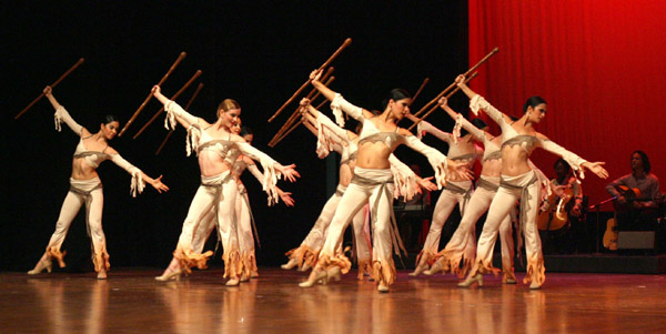 Internationally-acclaimed 'Lizt Alfonso Ballet Ensemble' give a Flamenco performance as part of the 'Doha Capital of Arab Culture 2010' celebrations at Qatar National Theatre in Doha, capital of Qatar, May 7, 2010.