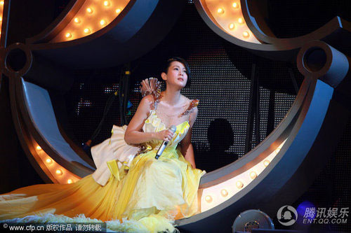 Rene Liu performs at the Shanghai Grand Stage in Shanghai on Saturday, May 8, 2010. Shanghai was the first stop on her fifth concert tour.