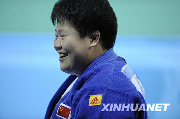 Photo shows Chinese Olympic judo champion Tong Wen. 