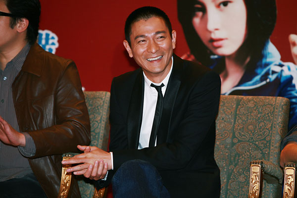 Andy Lau promotes the new kung fu movie 'Gallants' in Beijing on Tuesday, May 11, 2010. Lau invested in and produced the film.
