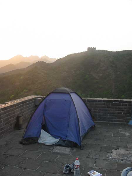 Wonder if you can see this tent from space? A camping area on the Great Wall. Photo: Courtesy of Jason Wang