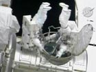 Atlantis astronauts carry out first spacewalk