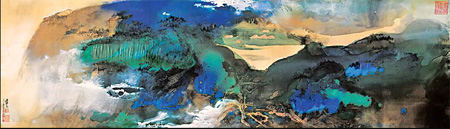 Zhang Daqian's (1899-1983) Aachensee Lake, which was derived from his trip to Austria in his later years, is sold for 100.8 million yuan (US$14.76 million). [China Daily]