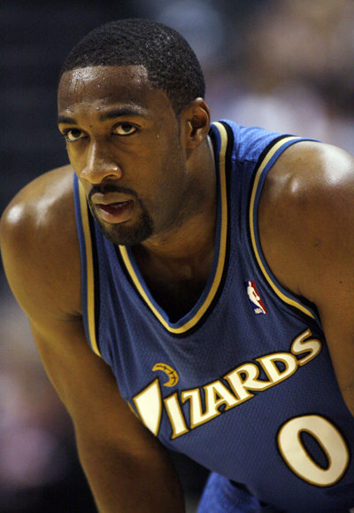 Washington Wizards guard Gilbert Arenas rests during a free throw break during the second quarter of their NBA game against the Indiana Pacers in Indianapolis, in this October 31, 2007 file photo. (Xinhua/Reuters Photo)