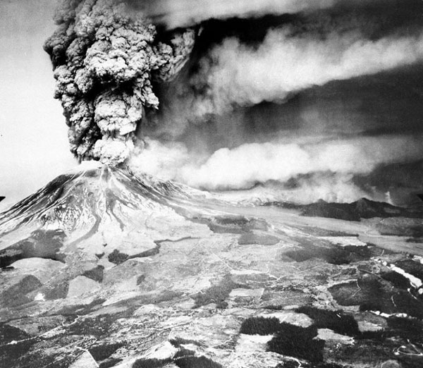 Mount St. Helens sends a plume of ash, smoke and debris skyward in this May 18, 1980 photo.