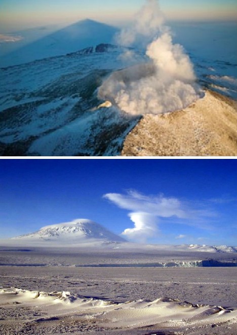 Mount Erebus, Antarctica. With a summit elevation of 3,794 meters, Mount Erebus in Antarctica is the southernmost historically active volcano on Earth. [gb.cri.cn] 