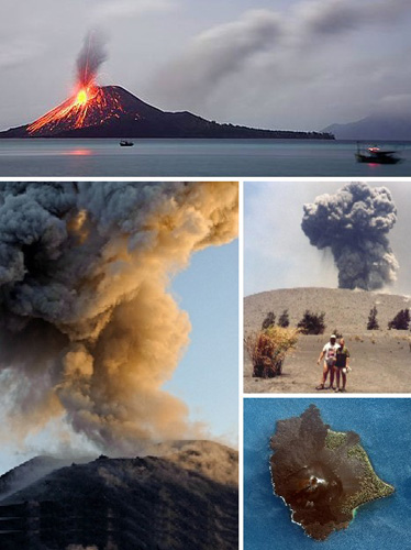 Krakatoa, Indonesia. Krakatoa is a volcanic island in the Sunda Strait between the islands of Java and Sumatra in Indonesia. [gb.cri.cn] 